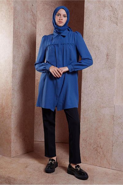 Alvina 44489 Model Shirt Collar Tunic