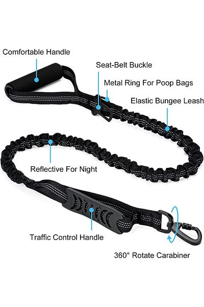 COOYA Dog Leash,with Comfortable Sponge Non Slip Grip Padded Handle,Two Handles,for Naughty Dogs Training