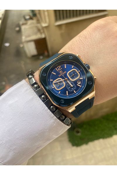 Reward Navy Blue Steel Men's Wristwatch