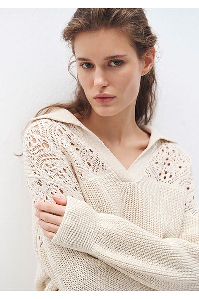 Mavi Polo Neck / Loose Comfortable Sweater Dragon No: 1710640 -82127
