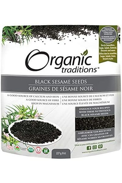 Organic Traditions Black Sesame Seeds | 227 g | Quality Superfood | Rich in Calcium, Iron, and Magne