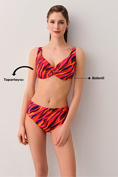 SUWEN Flame Önü Burgulu Balensiz Bikini Üst