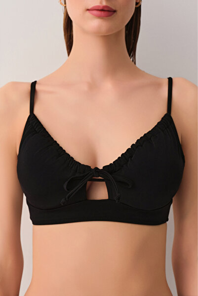 SUWEN Balenli Körüklü Bralet Bikini Üst