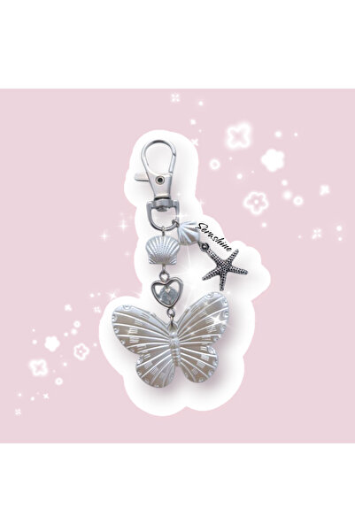 Serashine Breloc cu figurină fluture și ornament pentru geantă