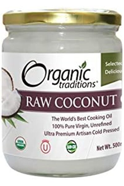Organic Traditions زيت جوز الهند الخام، 500 مل
