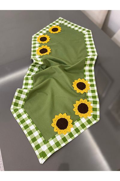 Parla Life Runner de in de rață tricotat manual cu motiv floarea soarelui
