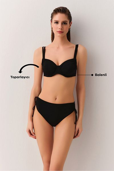 SUWEN Underwire Gusseted Gathering Bikini Top