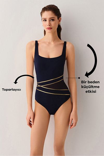 SUWEN Piping Corseted Recovery Swimsuit