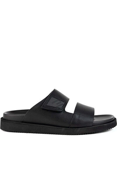 Sergio Moretti Black Slippers Mens Shoes
