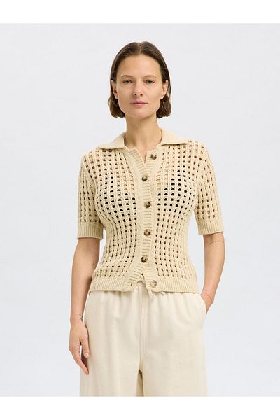 Selected Femme Strickjacke H kel-Look