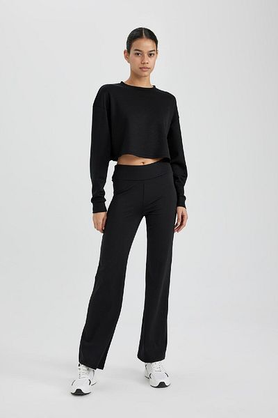 DeFacto Fit Sportsman Jogger Sweatpants Wide Loose Leg Basic Straight Skuba Diving Fabric A0566Ax24Sp