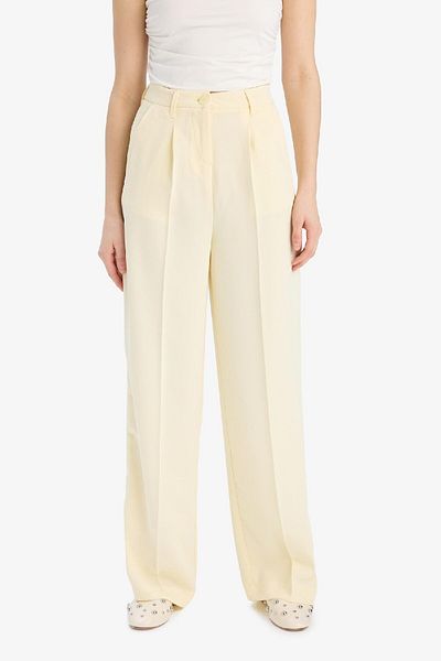 DeFacto Wide Leg Crepe Fabric Palazzo Pants with Pockets High Waist Long Length Wide Leg F0083Ax25Sm