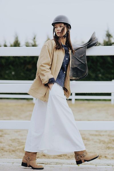 DeFacto A-Line High Waist Parachute Maxi Skirt E6695Ax25Sp