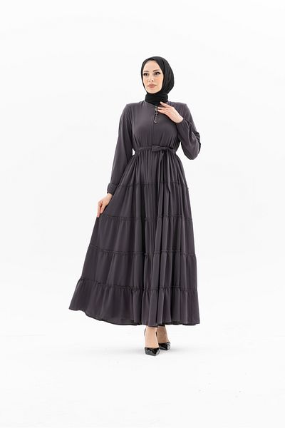 nevmira 5-Layer Gathered Skirt Sleeves Gathered Mevlana 4-Season Ferace Abaya