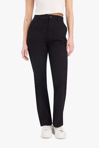 DeFacto Cool Straight Fit Gabardine Trousers High Waist E4346Ax25Sp