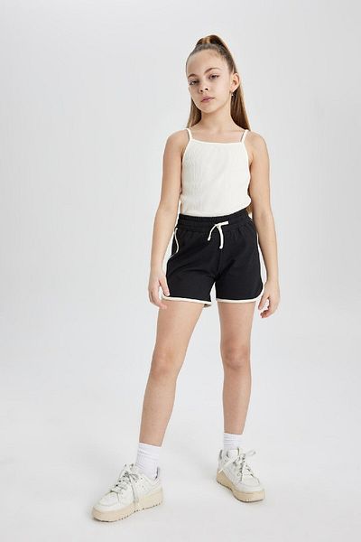 DeFacto Girl's Elastic Waist Basic Straight Shorts B5164A824Hs