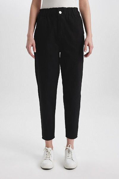 DeFacto Paperbag Gabardine Pants with High Waist Pockets - S2790Az24Sm