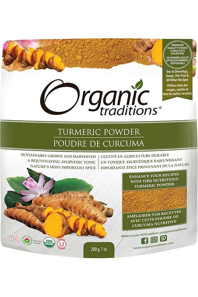 Organic Traditions Turmeric Powder | 200 g | Sustainably Grown | Rejuvenating Ayurvedic Tonic | Natu