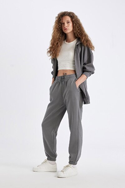 DeFacto Thick Jogger Sweatpants - Elastic Waist, Solid Tall S7370Az24Wn