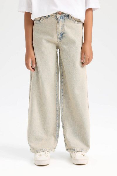 DeFacto Pantaloni lați pentru fete cu picioare largi, cu buzunare, D3720A824WN