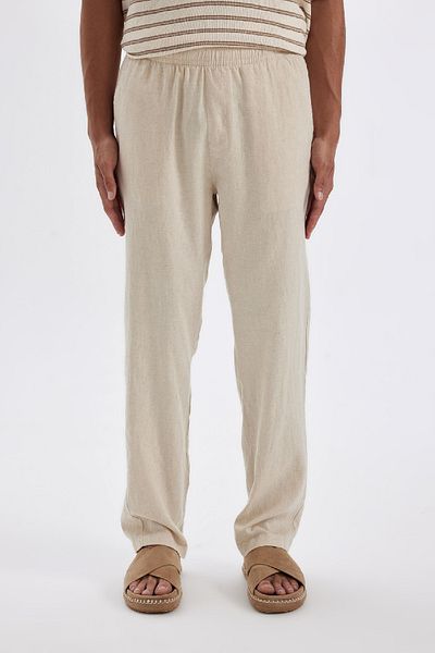 DeFacto Relax Fit Relaxed Cut Skinny Leg Linen Μικτό καλοκαιρινό παντελόνι C1140ax24sm