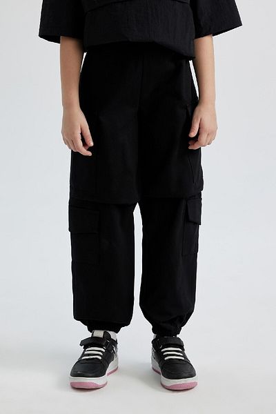 DeFacto Girl's Parachute Cargo Cotton Trousers C2053a824sp