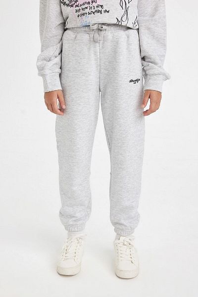 DeFacto Κοριτσίστικο εμπριμέ ελαστικό γκρι Jogger Sweatpants στη μέση D0733a824au