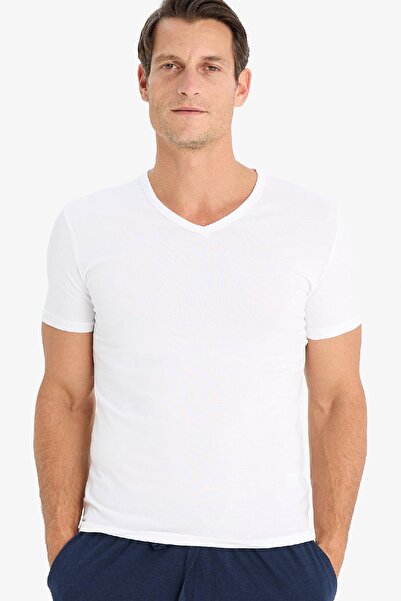 DeFacto Slim Fit Slim Fit V-Neck Basic Flat Top L4884Az25Sp
