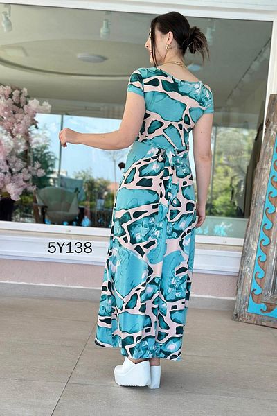 İnce Topuk Double Breasted Collar Waist Tie Viscose Dress 5Y138