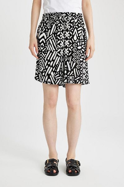 DeFacto Viskose-Shorts mit hohem Bund und weitem Bein, gemustert L7411AZ24HS