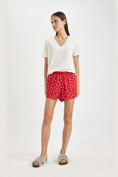 DeFacto Prírodné šortky na spanie – Regular Fit, pyžamové spodky Fall In Love Model B8697ax24sm
