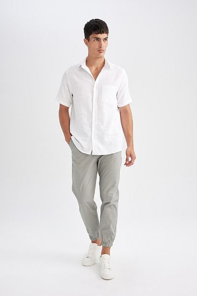 DeFacto Basic Cotton-Padded Jogger Pants - Straight Waist, Lace-Up Pockets, Elastic Leg D7782Ax24Au