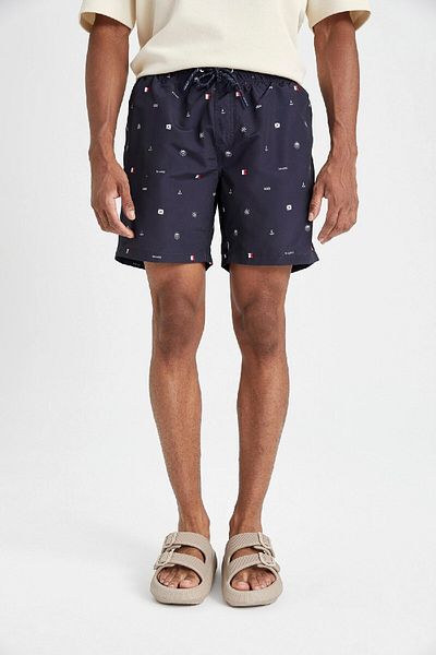 DeFacto Regular Fit gemusterte, mit Mesh gefütterte, kurze Badeshorts M8328az24hs