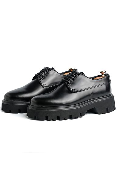 TETRİ Classman Model Genuine Leather Handmade Men's Black Casual Shoes