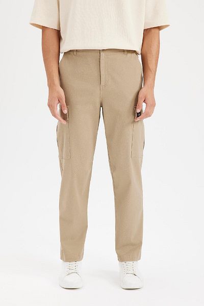 DeFacto Relax Fit Relaxed Cut Καλοκαιρινό Παντελόνι Cargo Pocket ίσιο πόδι D5967ax25sp