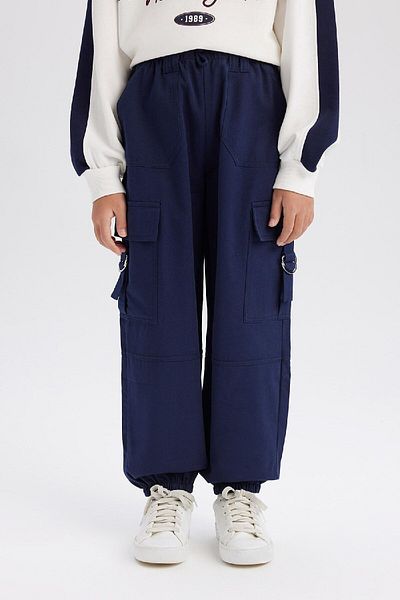 DeFacto Girl's Parachute Cargo Jogger Cotton Trousers D7608A8