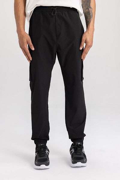 DeFacto Fitness Sportsman Jogger Sweatpants - Six Standard Fit Cargo, Υφαντό με τσέπες και Μέση στο πόδι, Ελαστικό C0043ax24