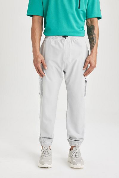 DeFacto Fitness Sportsman Jogger Sweatpants - Six Standard Fit Cargo, Υφαντό με τσέπες και Μέση στο πόδι, Ελαστικό C0043ax24