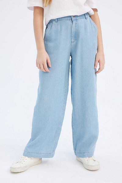 DeFacto Pantaloni de jeans cu picioare late pentru fete D7103a825sm