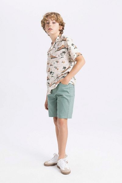 DeFacto Boy's Basic Plain Gabardine Shorts C3047A824Sm