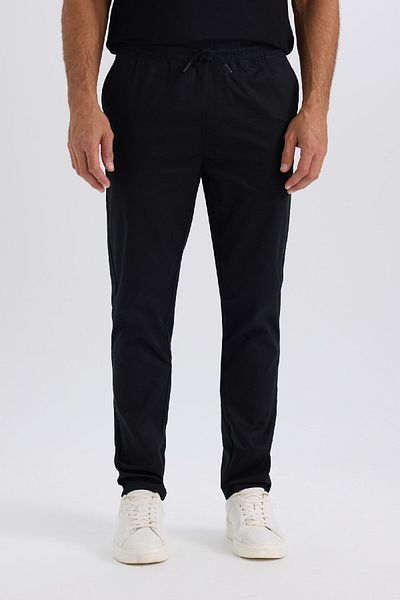 DeFacto 100% Cotton Summer Jogger Chino Pants with Lace-Up Waist and Pockets Straight Leg Z9933Az25Sp
