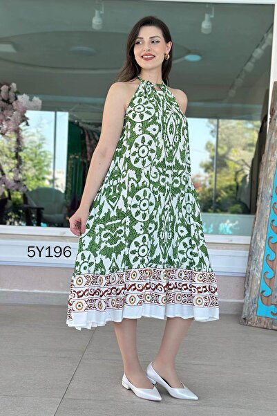 İnce Topuk Рокля от вискоза с деколте тип халтер, 5г. 196