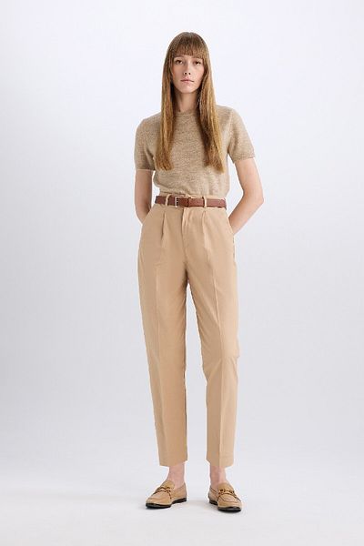 DeFacto Carrot Fit Gabardine Fabric Pants High Waist Short Leg D2732Ax24Sm
