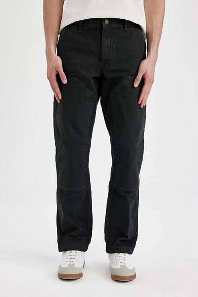 DeFacto Wide Leg Canvas Trousers Loose Relaxation Straight Leg C2091Ax24Sm