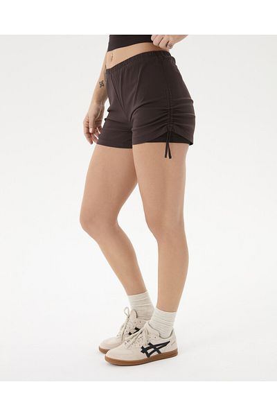 Ayma Active Brown Double Layer Drawstring Shorts