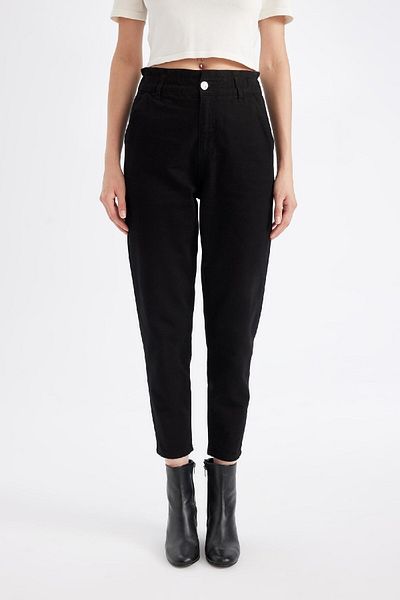 DeFacto Gabardine Pants with High Waist Pockets - Basic Straight Leg S2790Az24Wn