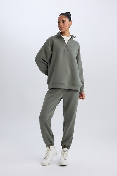 DeFacto DeFactoFit - Μακριά Jogger φούτερ με τσέπες, ελαστικό πόδι μέσης E3546AX24WN