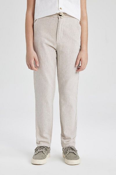 DeFacto Boy's Standard Leg Linen Blended Trousers Z1706a624sm