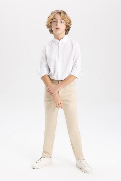 DeFacto Boys' Straight Leg Gabardine Basic Straight Pants X4224A624Sm