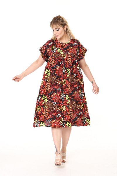 mervemoda Women's Plus Size Summer Woven Dress Tunic